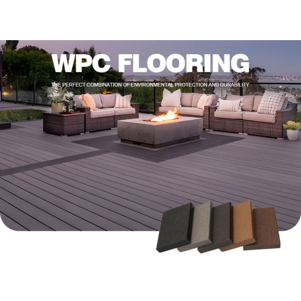 Modern Anti-Uv Outdoor WPC Decking Long-Lasting Wood Plastic Composite Flooring Smooth and Waterproof with Anti-Slip Feature