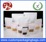 White Kraft Paper Stand Up Pouches For Food Packaging / Resealable Zipper Bag