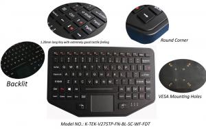 Buy cheap IP65 Wireless Bluetooth Industrial Keyboard Robust ABS With Touchpad Backlit product