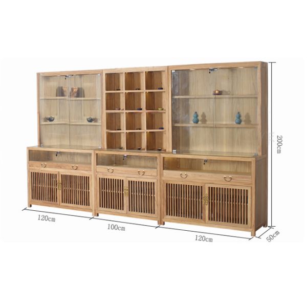 Chinese Style Jade Jewelry Display Showcase Modern LMQ-055 With LED Blub