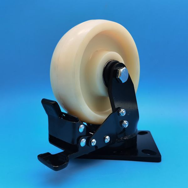 Lockable Heavy Duty Nylon Wheels Supper Extra Heavy Duty Casters Ball Caster Steel Brake Singel 8" Castors Assembly Lines