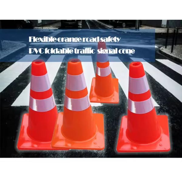 PVC Orange Safety Cones 0.65KG Reflective Warning Cone 45cm