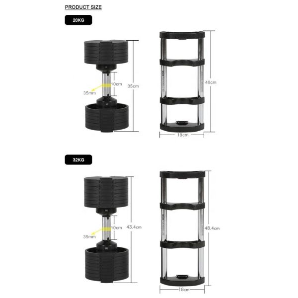 Multi Weight Adjustable Dumbbell Set Gym Home Fitness Strength Training Weight Lifting Full Body Workout Equipment Freeman Dumbbell