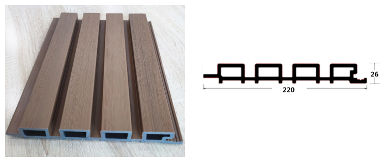 Decoration Indoor WPC Wall Panel Cladding Fluted 18mm Thickness