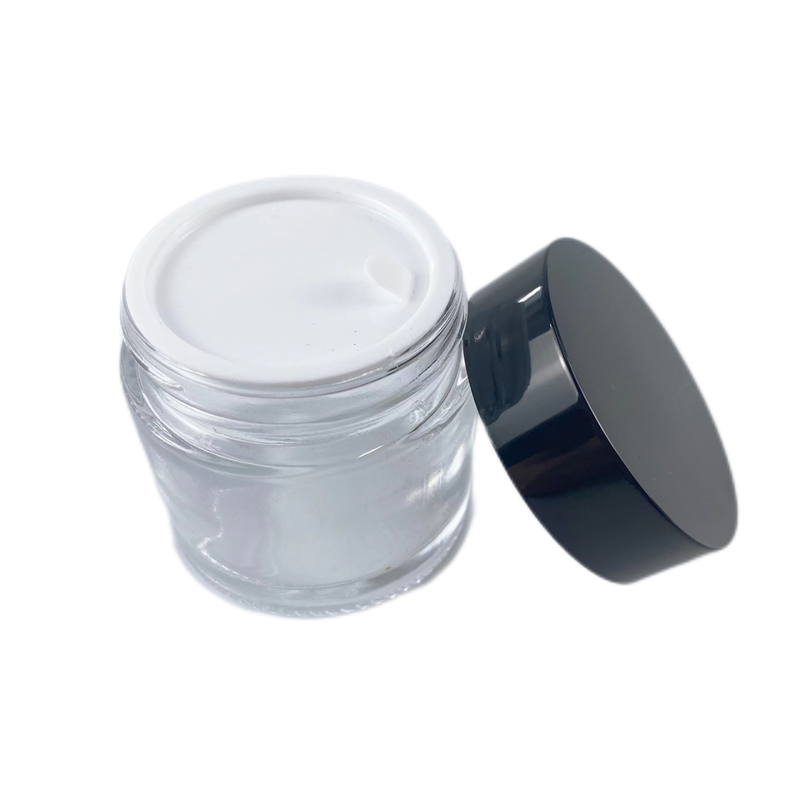 Transparency Glass Jars Lip Balm Cream Container Bottle With Bronze Gold Lids