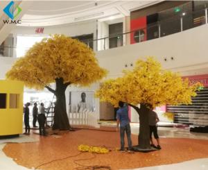 Buy cheap Eco Friendly Plastic Yellow Ginkgo Biloba Tree , Fake Ginkgo Tree Leaves product