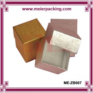 China Exquisite fashion/square necklace box Jewel case jewelry box with shine gold and pink texture paper on sale