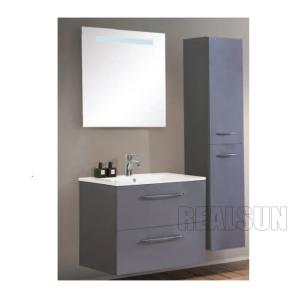 China High Glossy White MDF Bathroom Vanity Customized Furniture With Metal Legs on sale