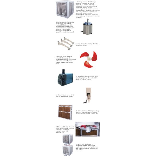 environmental friendly humidity control roof mounted evaporative air conditioner