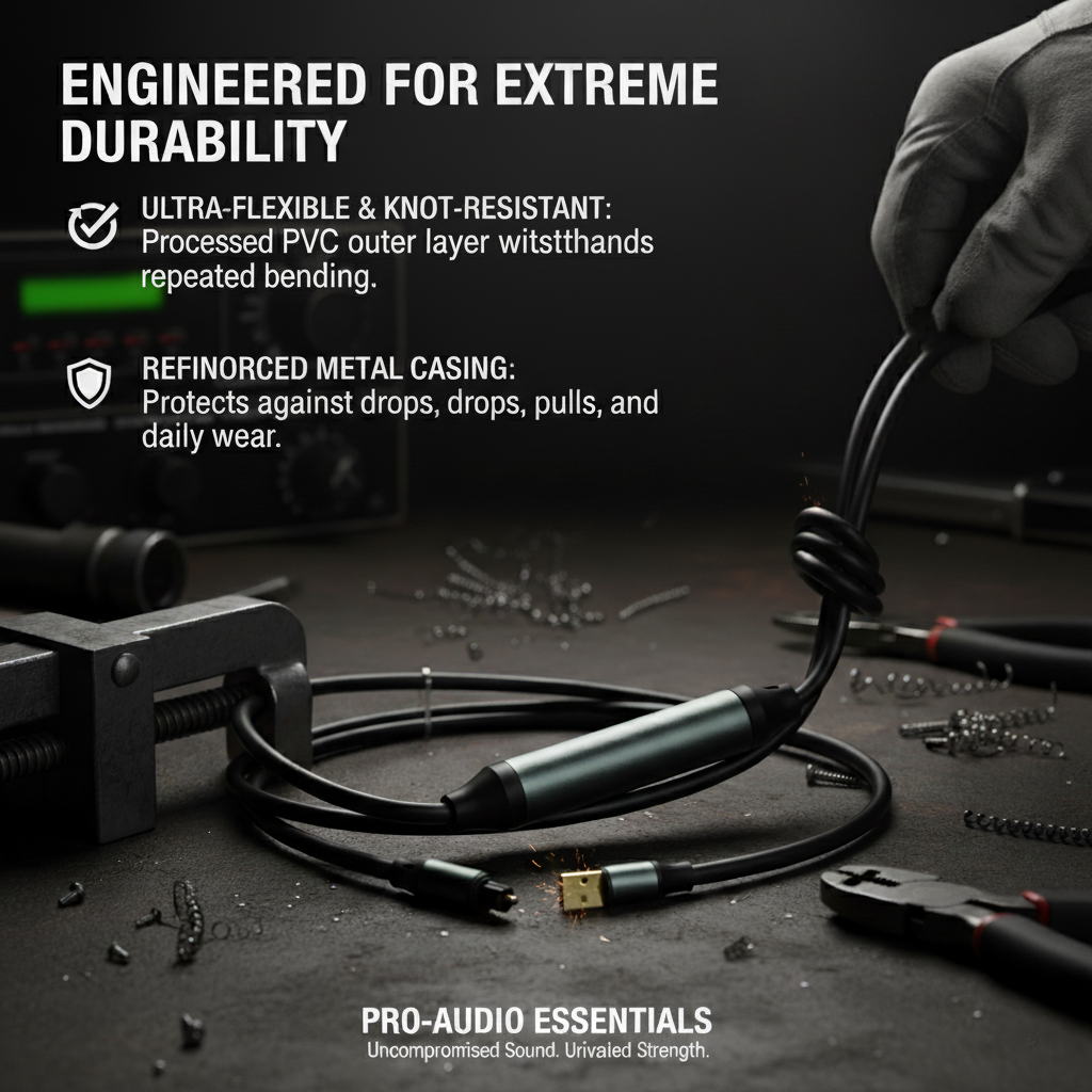 TOSLINK Optical to 3.5mm AUX Audio Cable Unidirectional Digital to Analog Converter Support 24-bit/192KHz for Music, Gaming, TV