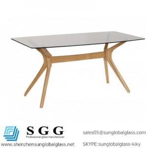 Buy cheap Excellence quality dining table portofino oak tinted glass top product