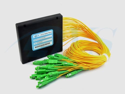 Customized Length Optical Fiber Splitter SC / APC 1*32 PLC Low Insertion Loss