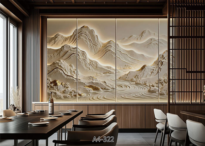 5D Embossed Decorative PVC Feature Wall Panel Customizable Patterns