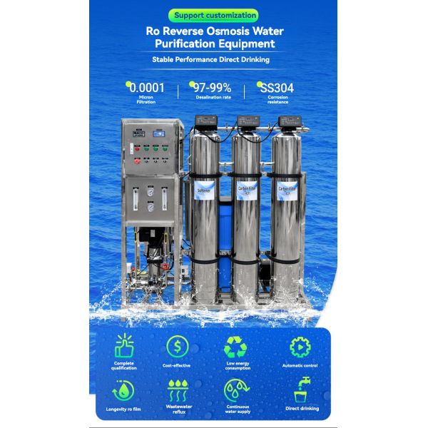 Industrial SS304 Fiberglass RO Reverse Osmosis Filter System For Water Plant