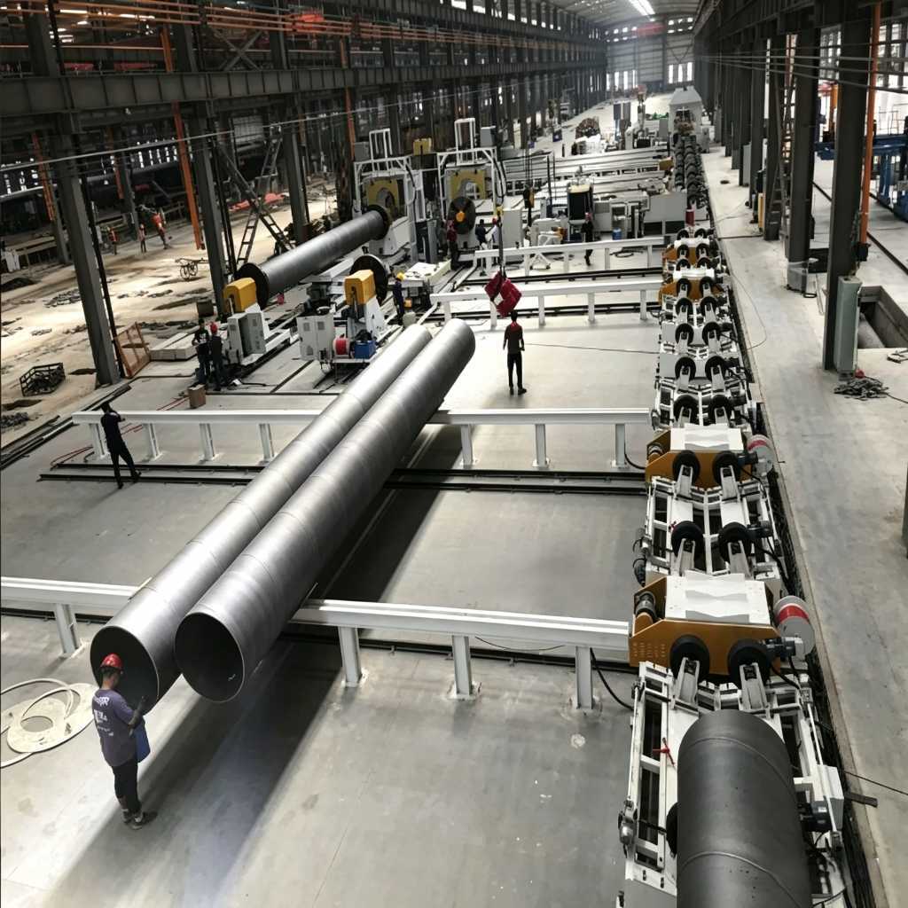 HDPE wrapping section of the insulation pipe machine