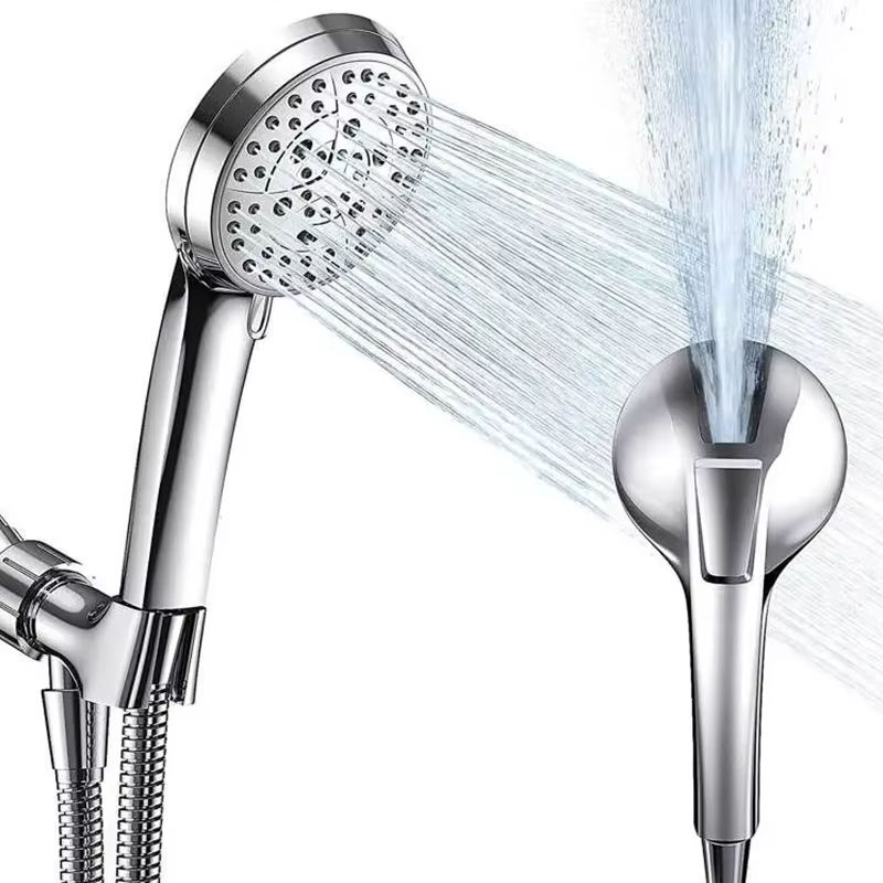 High-Pressure Handheld Shower Head With 9 Spray Settings, 69-Inch Flexible Hose With Adjustable Bracket, Brushed Nickel Finish