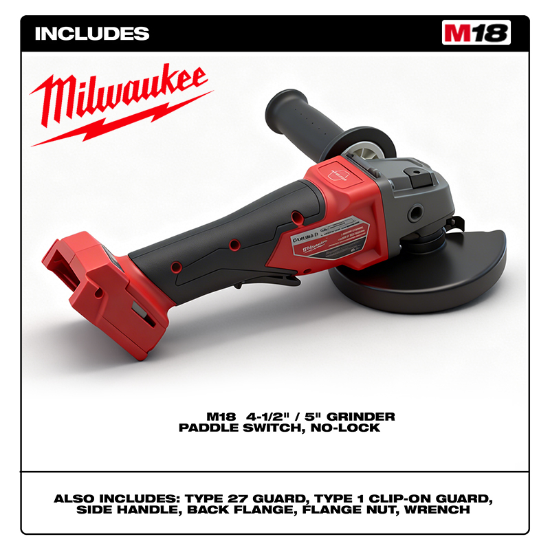 High Frequency 9500rpm Milwaukee Power Tools 125mm Brushless Battery Operated Grinder