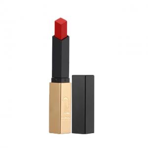 China Slender Lip Balm Tubes 3.5g Red Square Lipstick Metal Like Exterior on sale