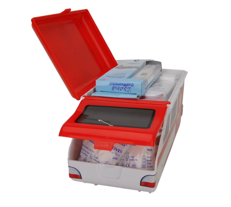 Ambulance-Shaped First Aid Kit with ABS Plastic Body and Compact 230x105x100mm Size for Emergency Use