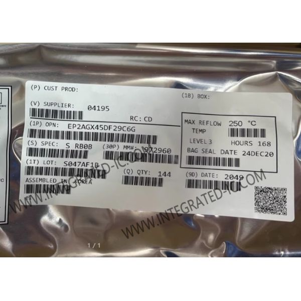 Field Programmable Gate Array EP2AGX45DF29C6G 3.35Mbit FPGA Programmable Logic