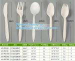 wholesale Biodegradable cPLA plastic white cutlery set,Eco-friendly Disposable