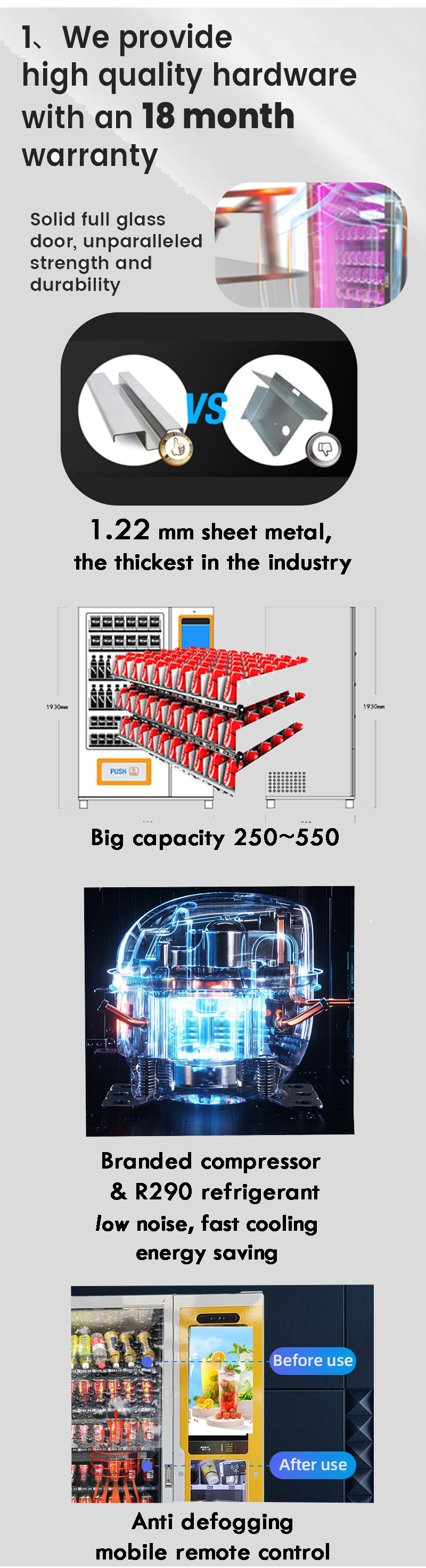 24 Hours Snack Vending Machines Have Smart Systems , Can Remotely Control Your Phone And View Sales Data In Real Time