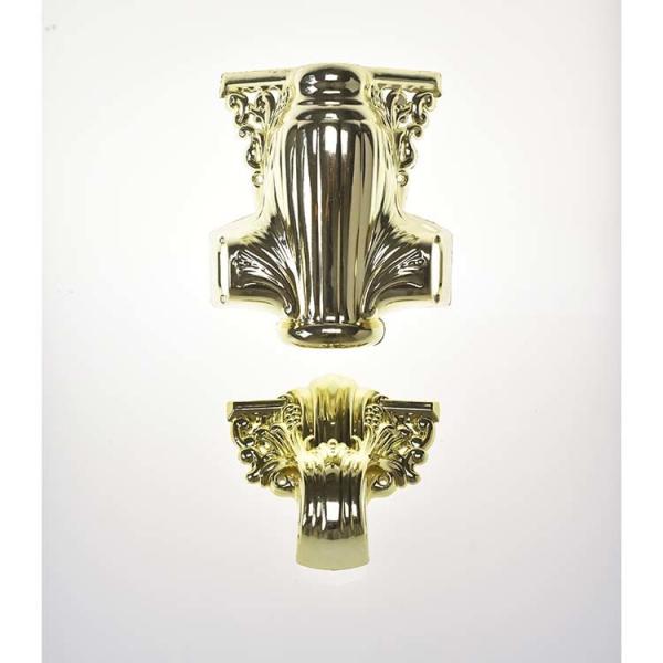 Quality Plastic Material Coffin Decoration Handles Shiny Gold Color Electronic Plating for sale