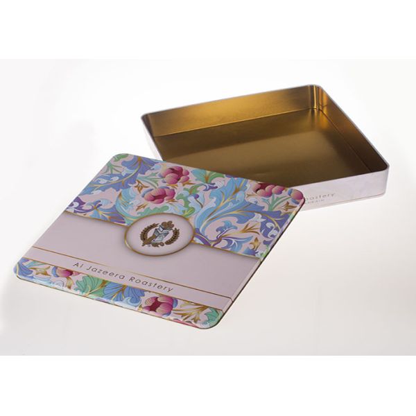 Empty Biscuits Packaging Square Metal Tins