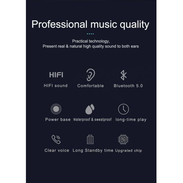 Ergonomic Design Play Pause TWS Wireless Bluetooth Earphones