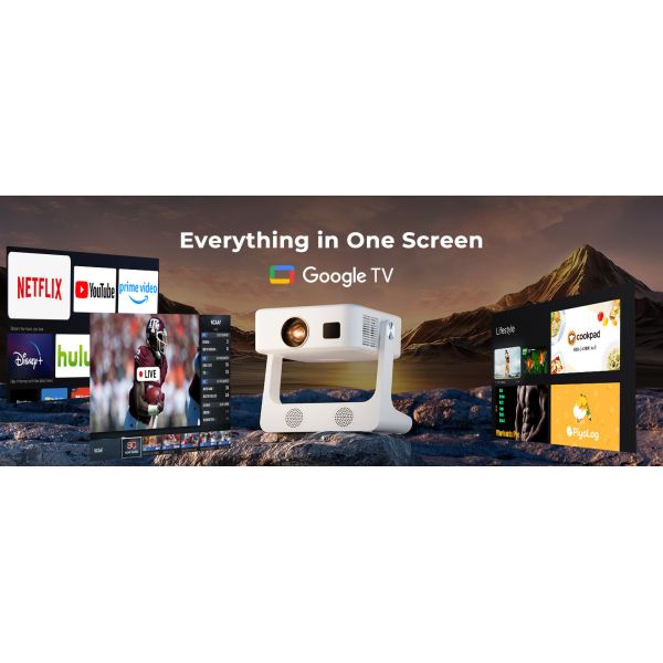 D1 Dark Gray Full HD 1080P Projector , Black Android TV Smart Projector With Netflix