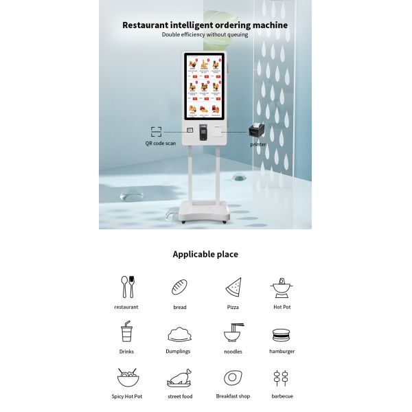 32in Aluminum Shell Self Service Touch Screen WiFi Kiosk