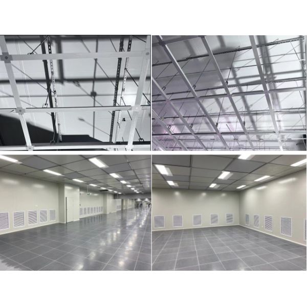 Clean room sandwich panel installation in progress