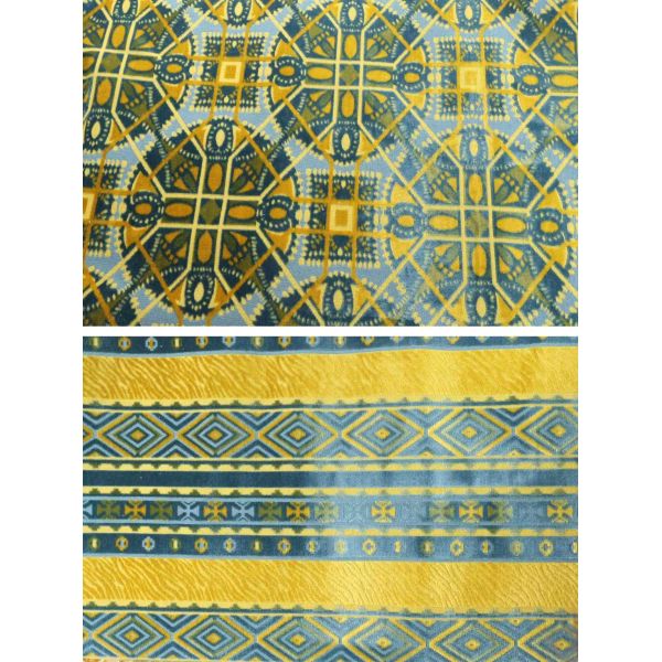 Two-tone Court-style Geometric Jacquard Velvet For Sofa