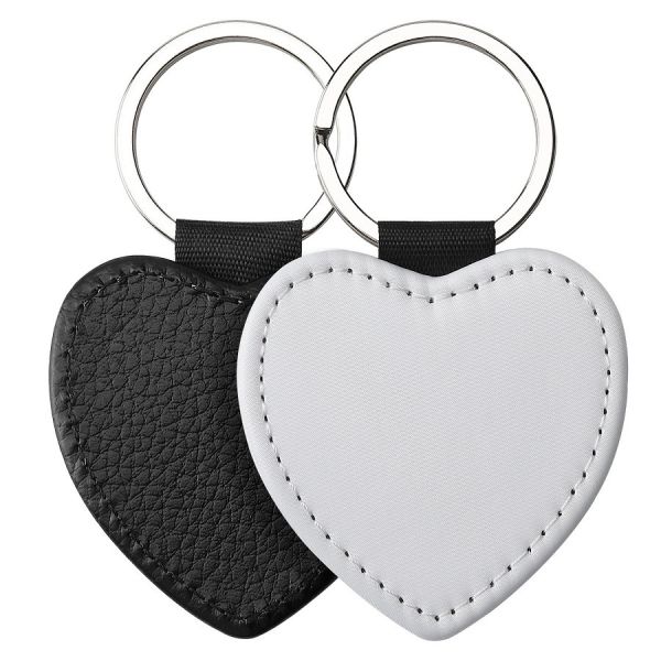Custom Printing PU Leather Sublimation Keychain Blanks Heat Transfer Key Rings
