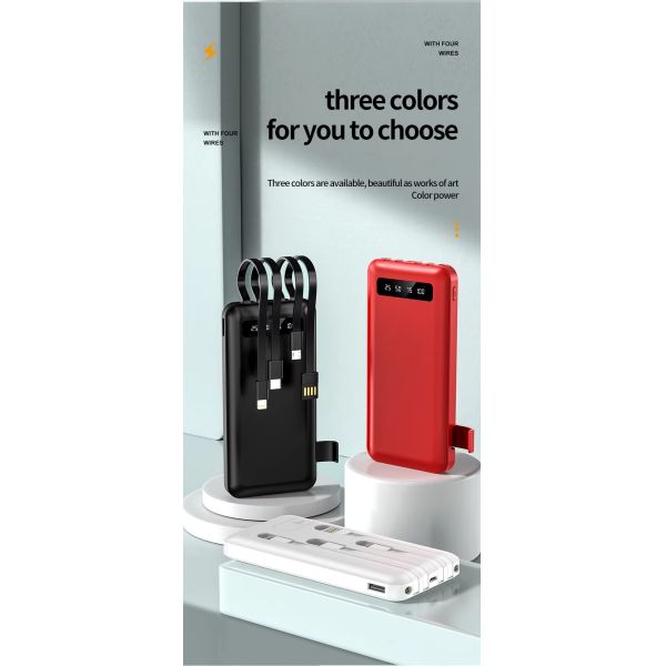 10000mah Full Mirror Digital Display Power Bank with Custom Logo and Large Capacity