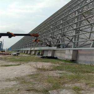 China Mid Grey Paint Light Glass Frame 100-300m Steel Truss Structure Bending on sale