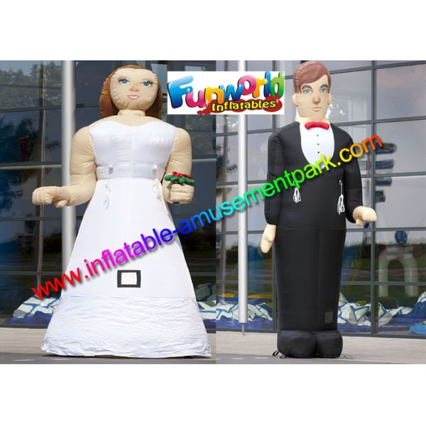 210D Oxford Cloth Inflatable Figures Groom And Bride Toys For Wedding