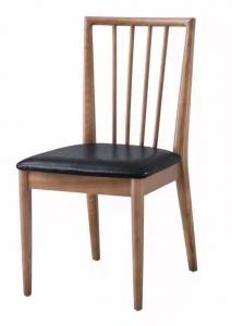 Buy cheap Stackable Cafeteria Antique Oak Dining Chairs With Leather Seat product