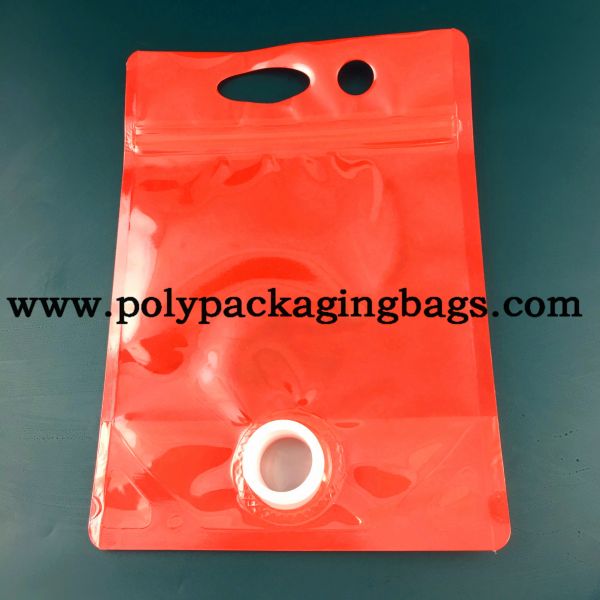 Waterproof Butterfly Valve 3L 5L Beverage Refill Pouches With Spigot