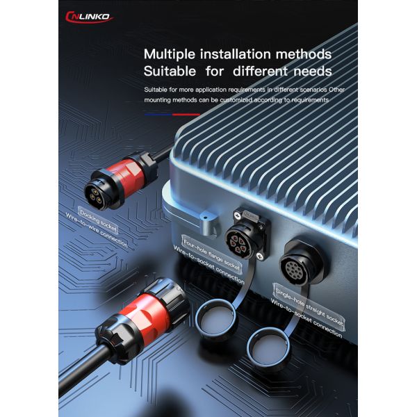 CNLINKO 20A Machine Electrical Wire Connector 2 Pin Waterproof Cable Plug Socket PBT Plastic M20 Circular Connector