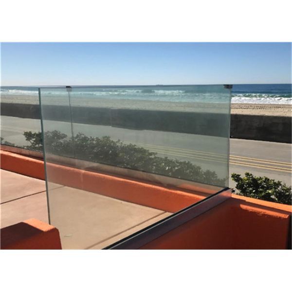 Modern Building Railing Frameless Glass Balcony Balustrade With Aluminum Alloy U Shape Channel