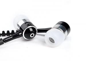 China Durable Custom Fit Headphones , Black / White Wired Earphones With Mic on sale