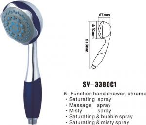 Buy cheap Luxury chromed plastic 5-Function water saving shower head product