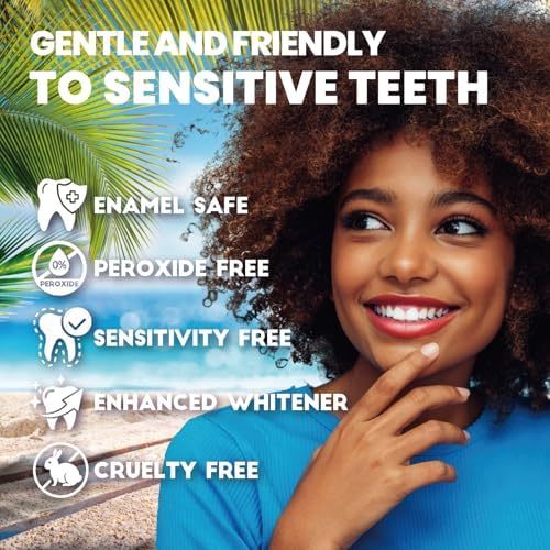 Mint Flavor Teeth Whitening Strips Kit Hydrogen Peroxide Free Treatments 42 Count