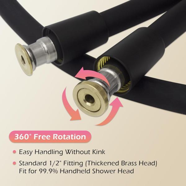 Flexible Extra Long Explosion Proof Silicone Shower Hose with SUS304 Brushed Nuts