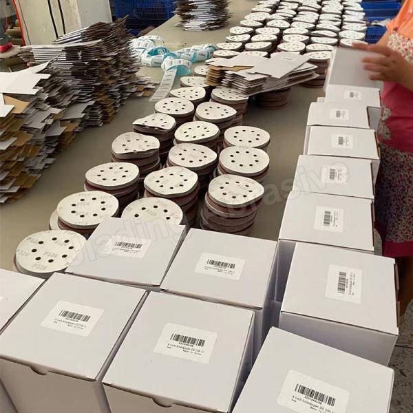 Customized Support 6 inch Yellow Flocking Round Sanding Disc for Automotive Grinding