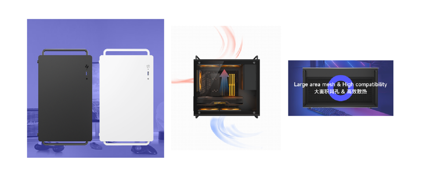 20L Compact Gaming PC Case, M-ATX/ITX , 326mm GPU, 155mm CPU Cooler, 140mm PSU, Dual Front Panel Options, Magnetic Dust Filters