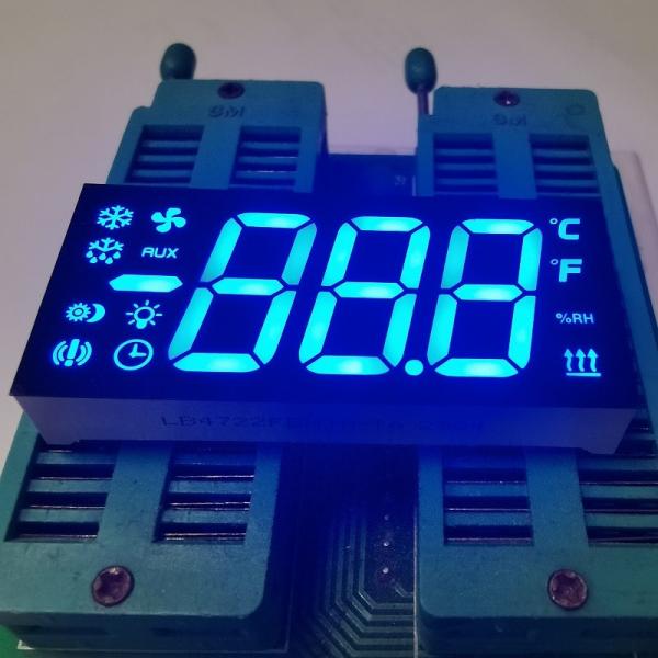 Custom 3 Digit 7 Segment LED Display Ultra Blue Common Anode for Refrigerator