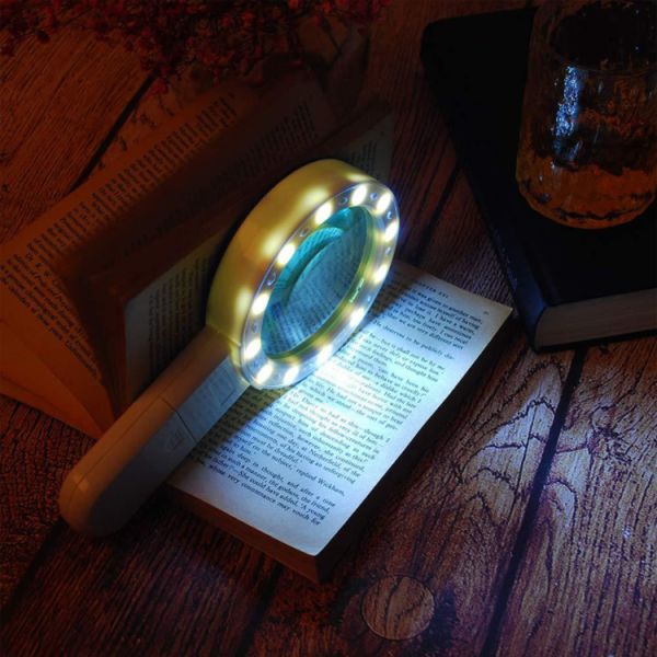Wholesale High Quality Light Lamp 30X Handheld Large Magnifier Lens Magnifying Glass with Stand for Inspection Magnifier 10x