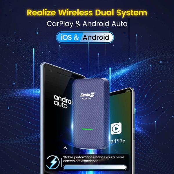 Portable wired to wireless Adapter carplay apple & android auto Smart Dongle Adapter CP2A Multimedia Box